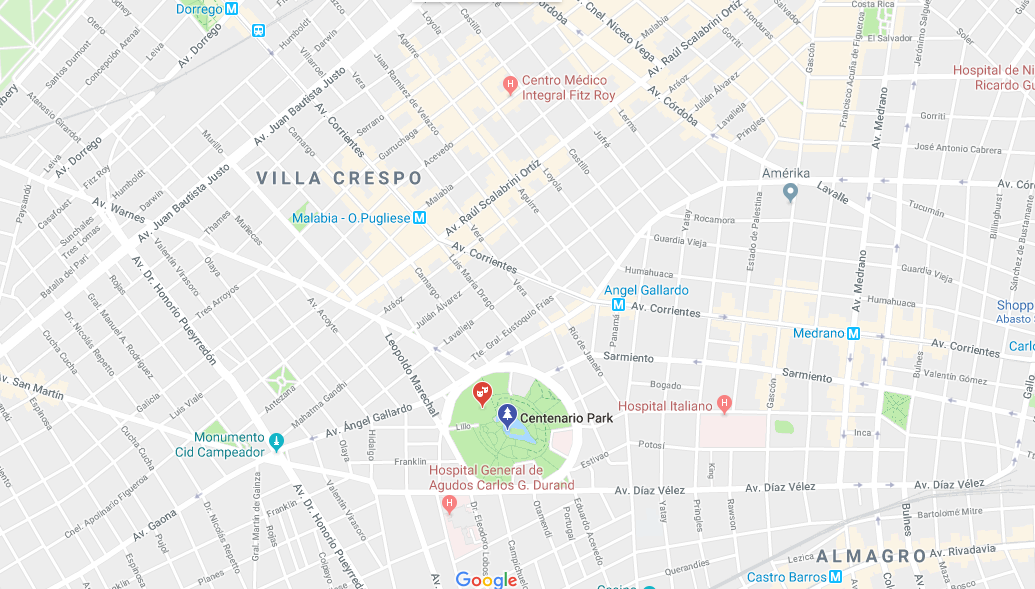 mapa centenario