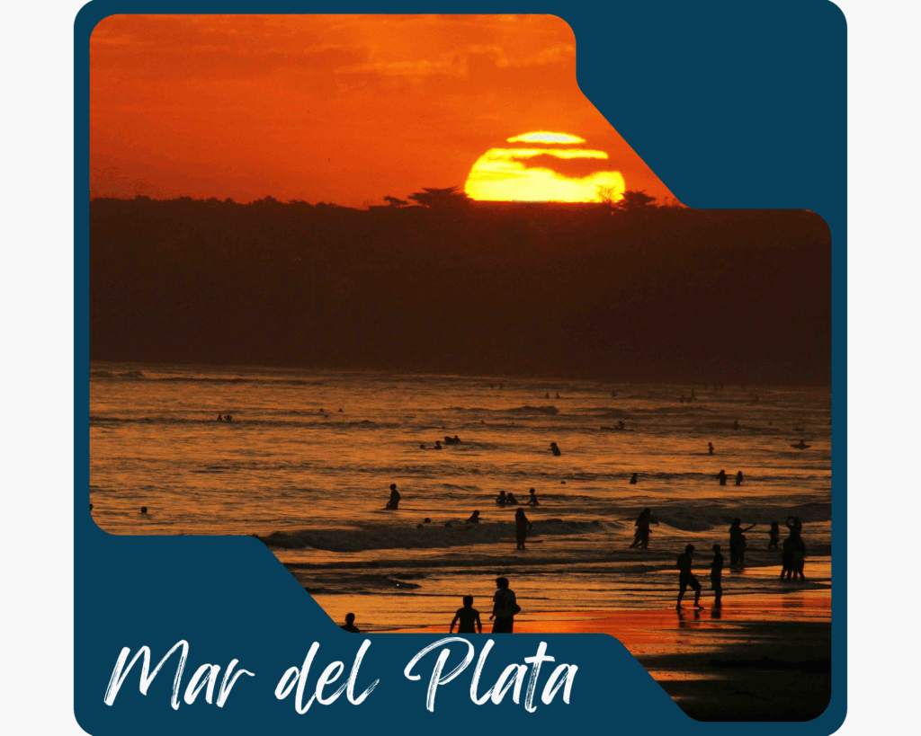 Mar del Plata beach Argentina sunset
