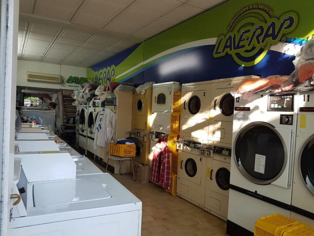 Traditional local laundromat called lavanderia in Buenos Aires.